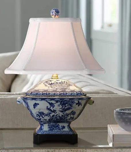 Blue & White Chinoiserie Tureen Lamp allow 7-10 days for shipping.