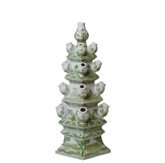 Green and White Tulipiere