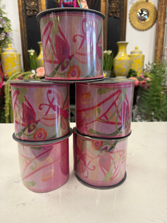 Spring 4 inch Butterfly Ribbon.