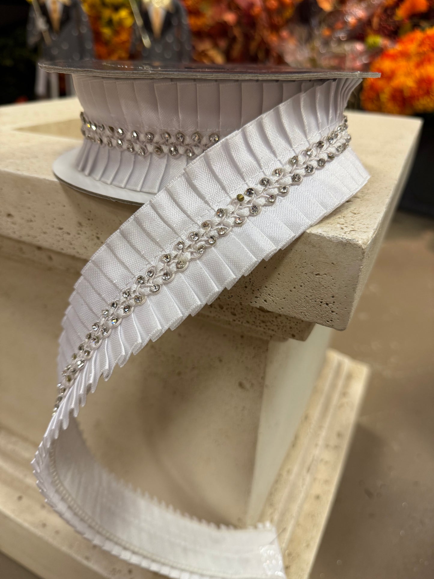 2” White Celebration Sparkle Ribbon