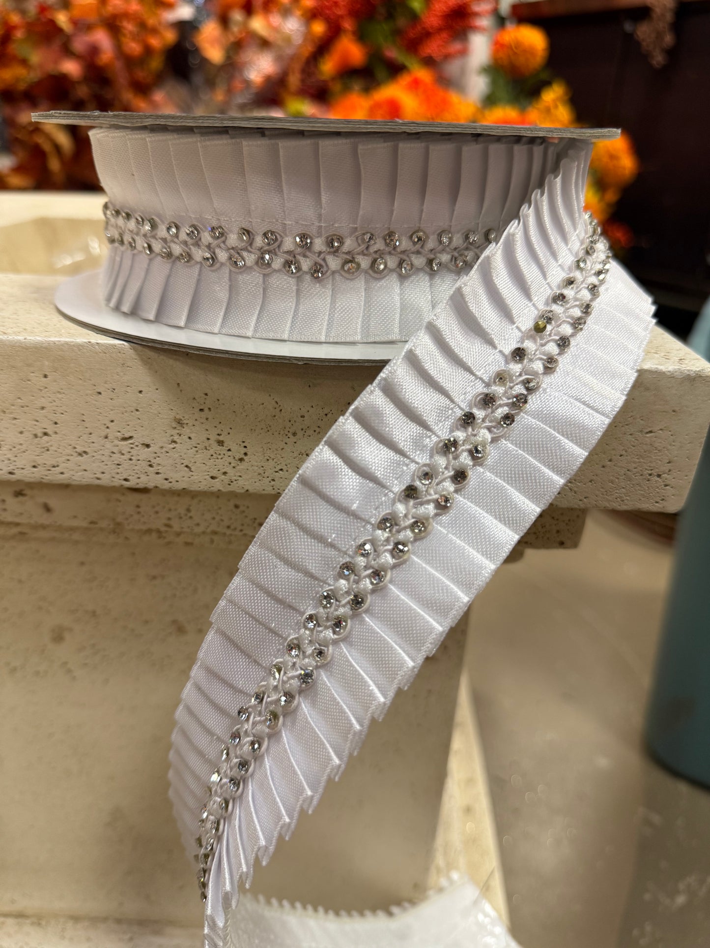 2” White Celebration Sparkle Ribbon