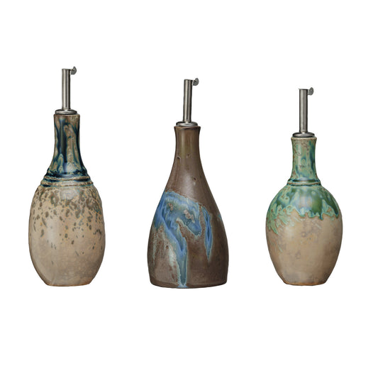 SET of 3 Oil Cruet w/ Stopper