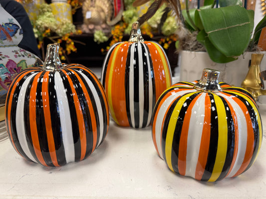 SET of 3 Porcelain Pumpkins