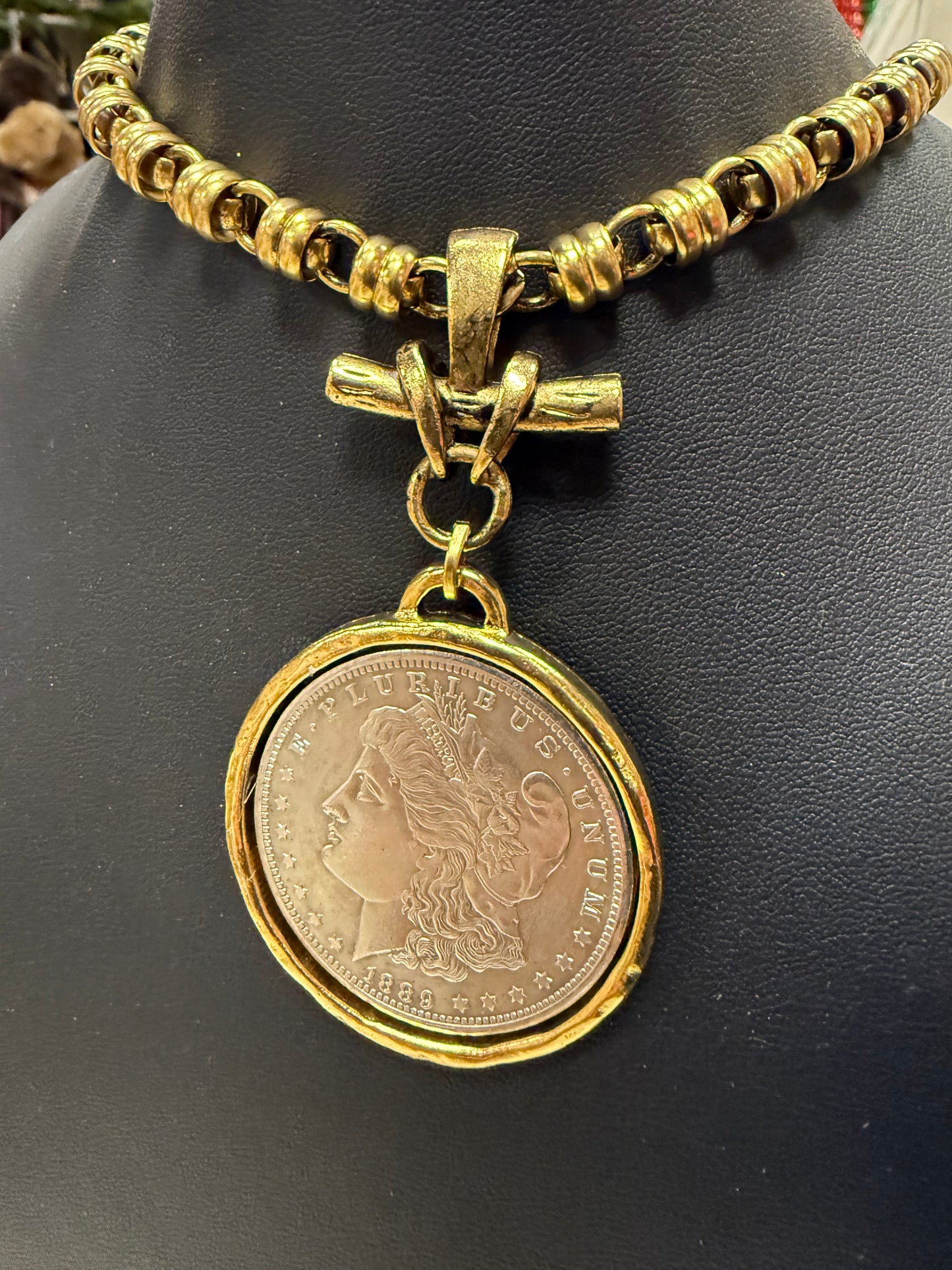 Gold Silver Coin Necklace