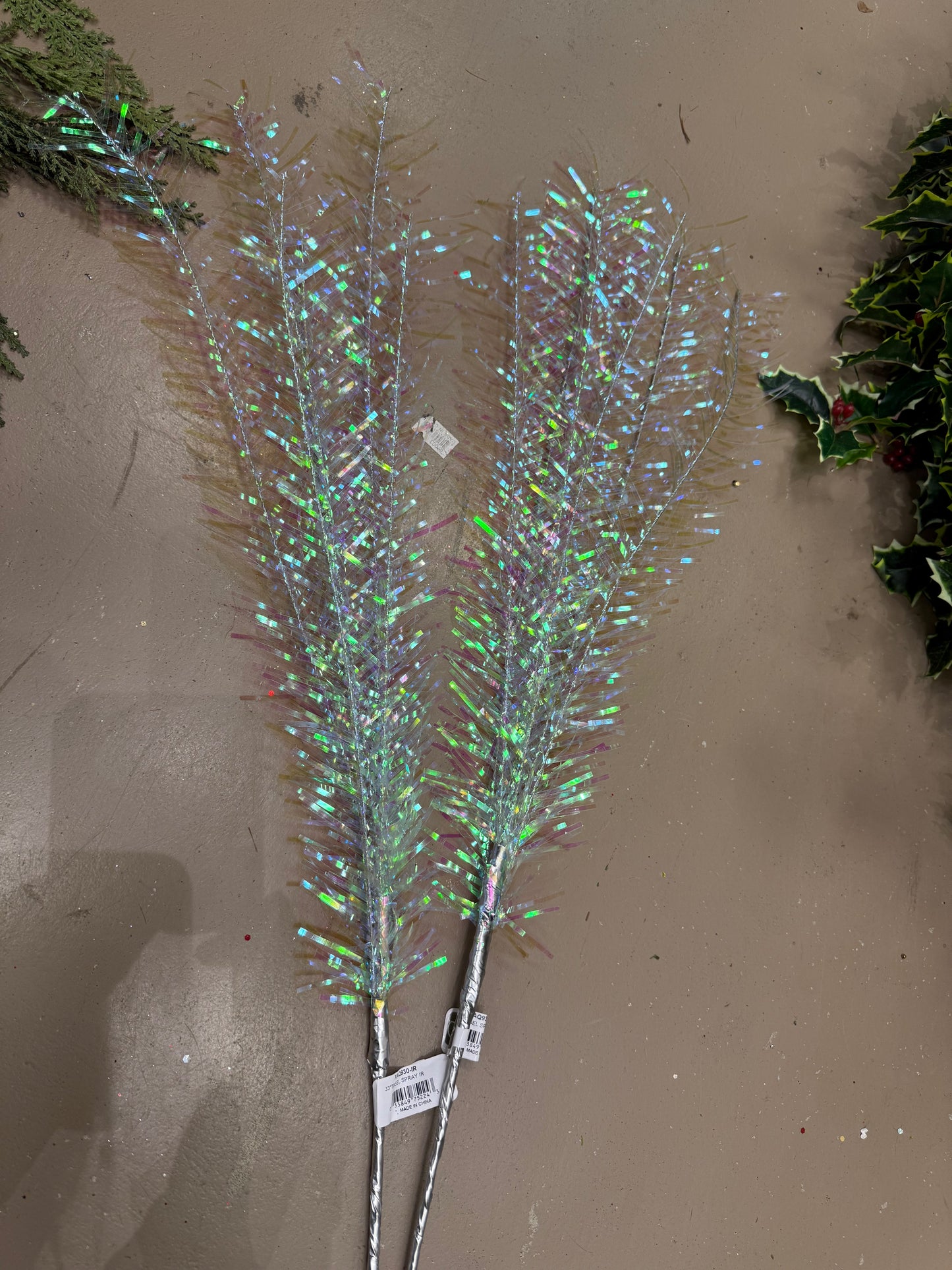 33” Iridescent Tinsel Spray