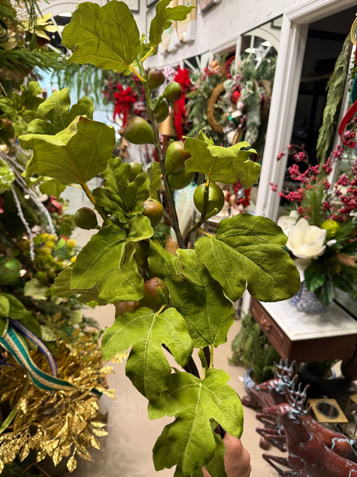 39” Fig Branch (Green-Burgundy)
