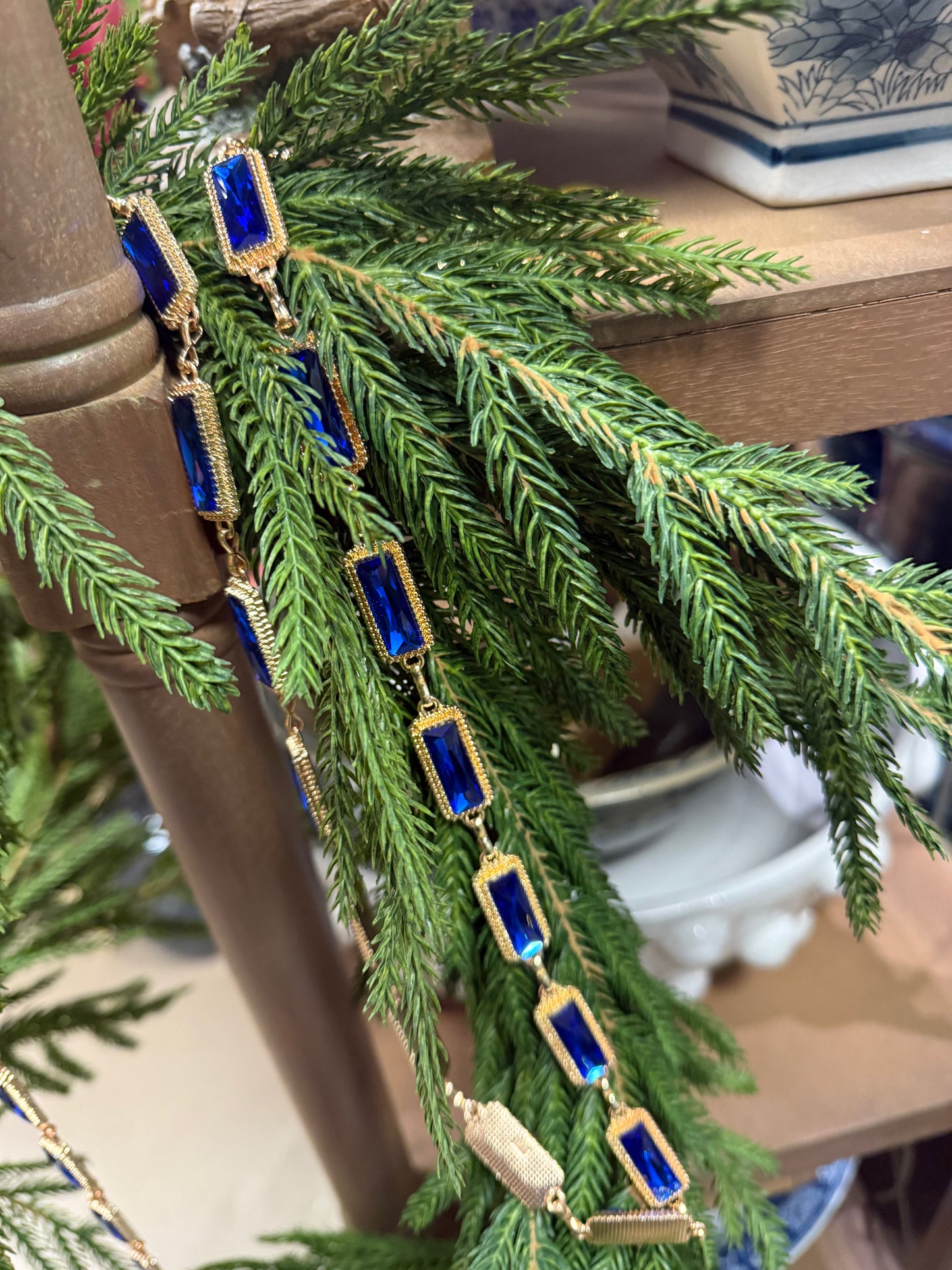 48” Rectangular Jewel Garland Royal Blue