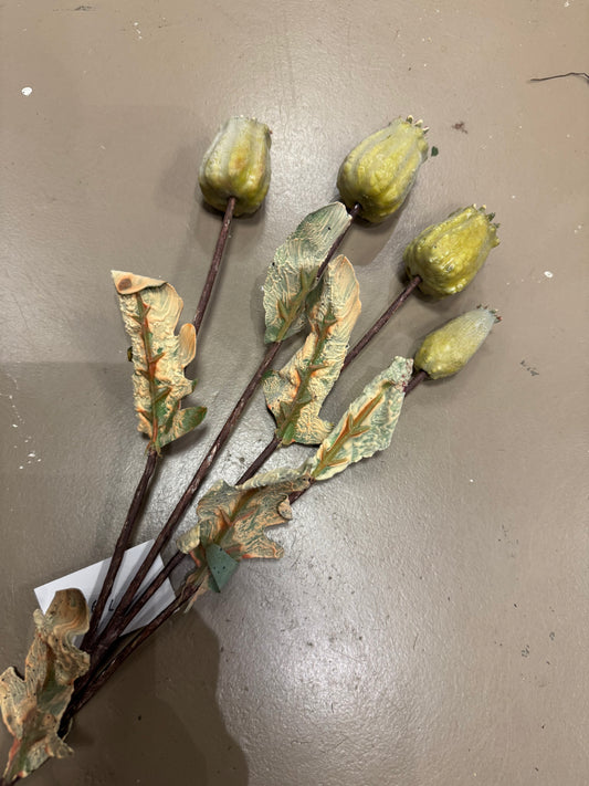 24” Poppy Spray