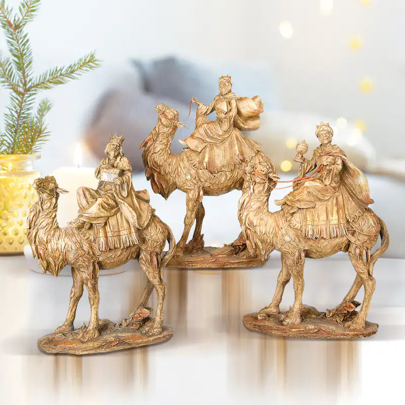 Resin 3 Kings on Camel - SET of 3 assorted