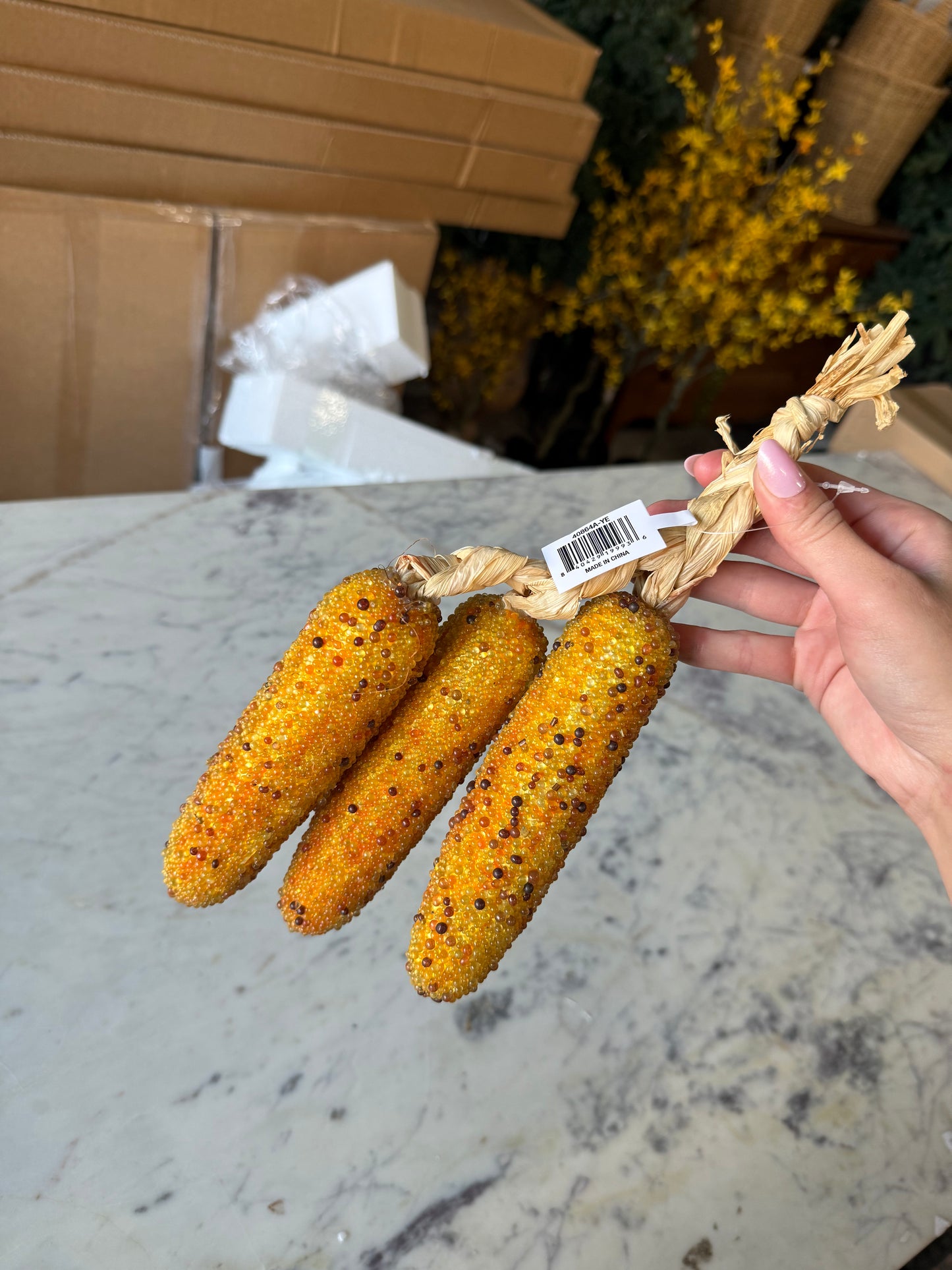 Set of 3 Beaded Corn
