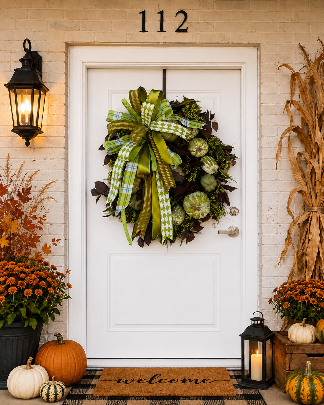 Gingham & Gourds Wreath
