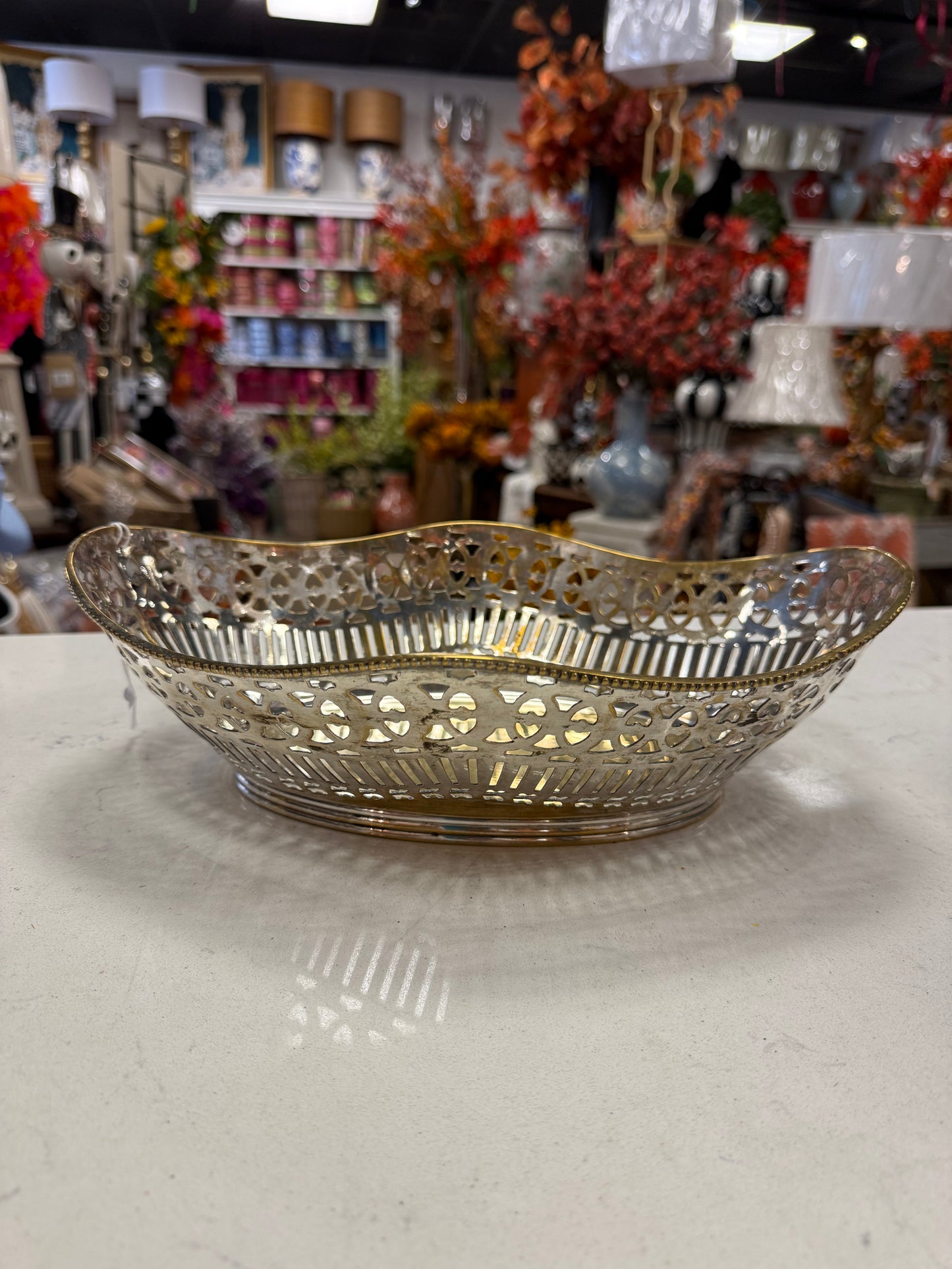 Antique Silver Plated Bread Bowl
