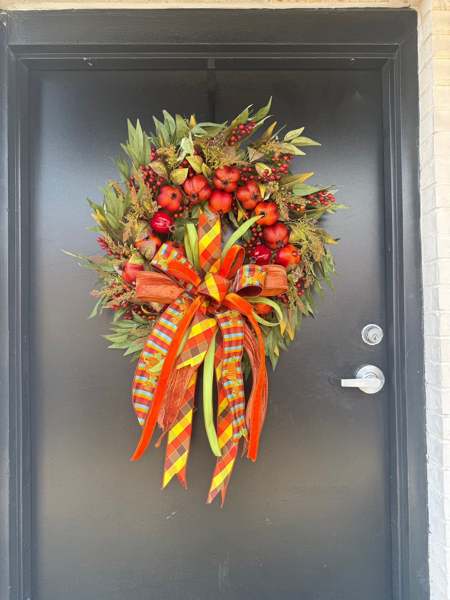 Pomegranate & Plaid Wreath