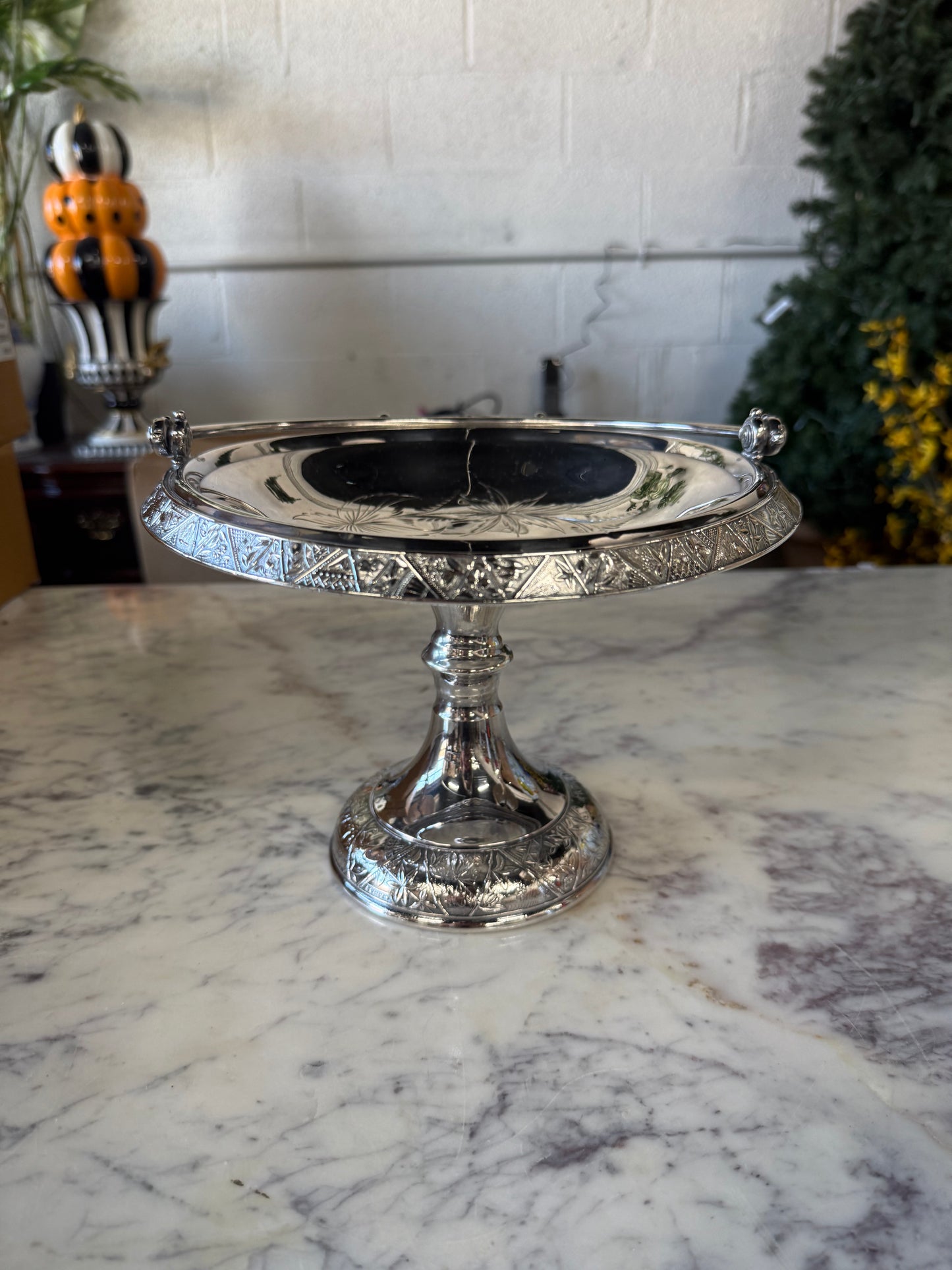 Vintage Silver Plated Bridal Basket