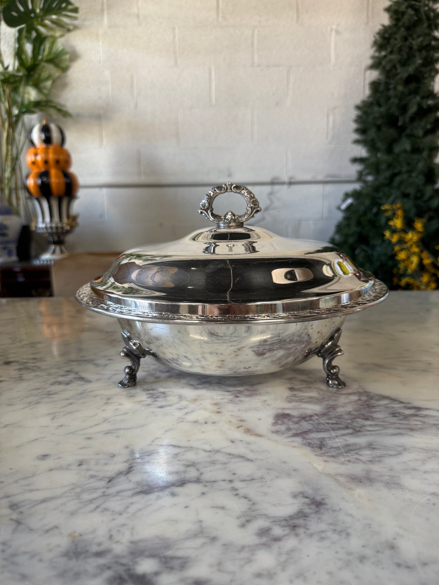 Vintage Silver Plated Casserole Dish w/ Cover