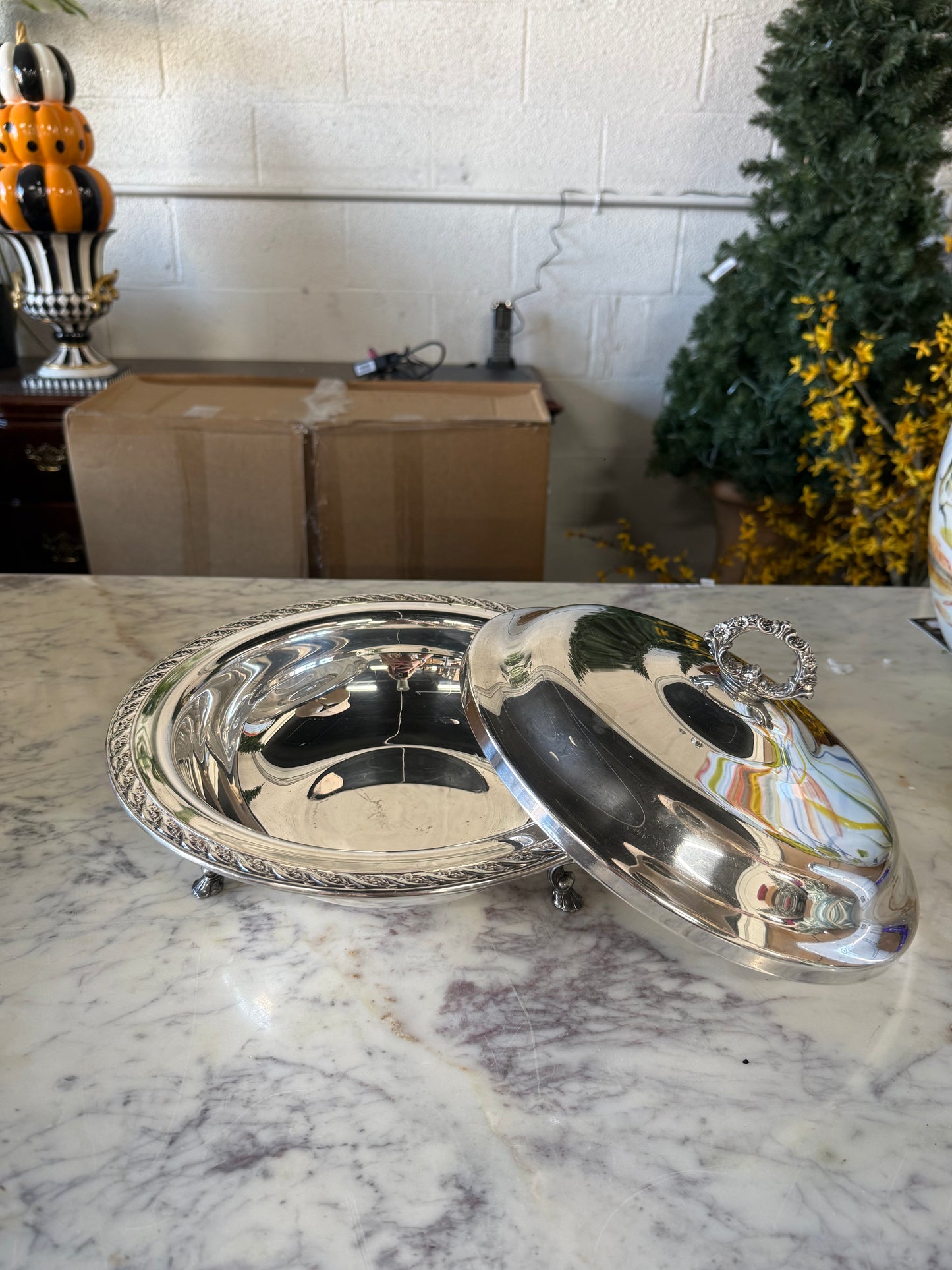 Vintage Silver Plated Casserole Dish w/ Cover
