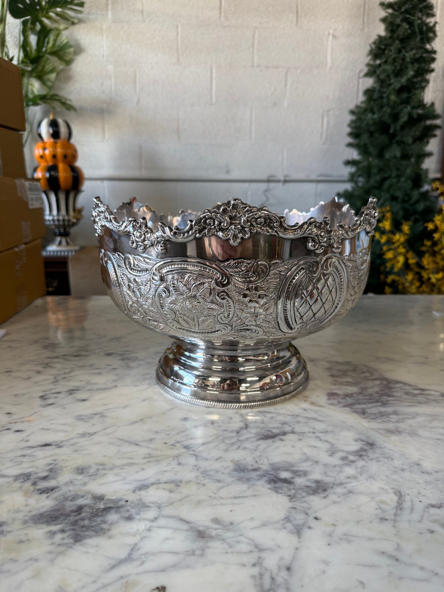 Vintage Silver Plated Punch Bowl