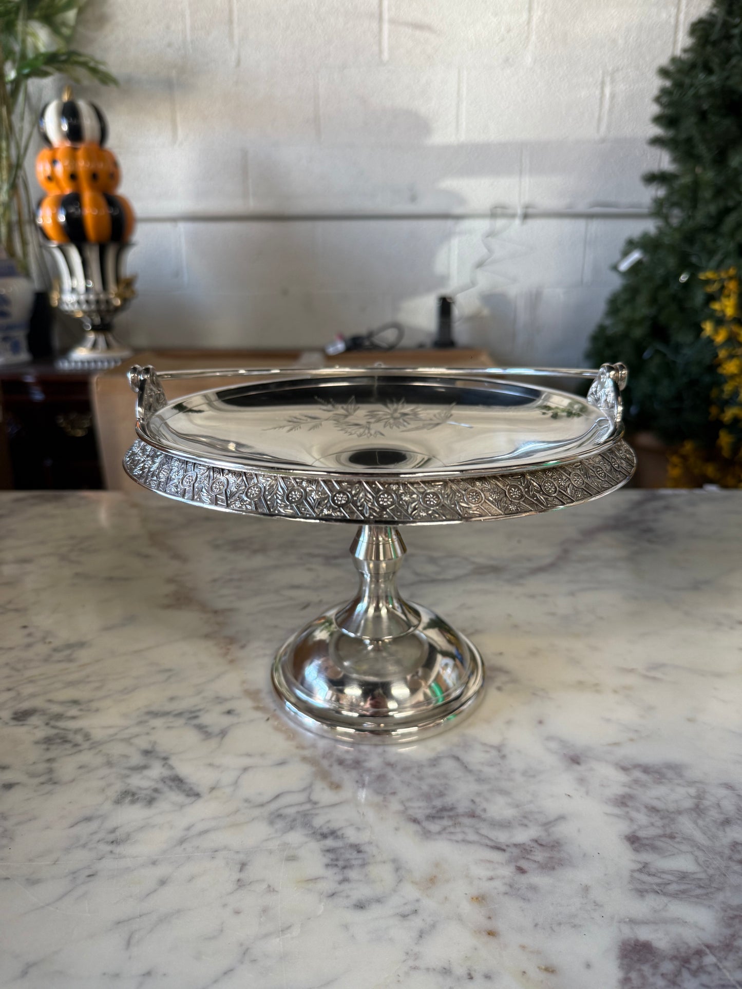 Vintage Silver Plated Bridal Basket 2