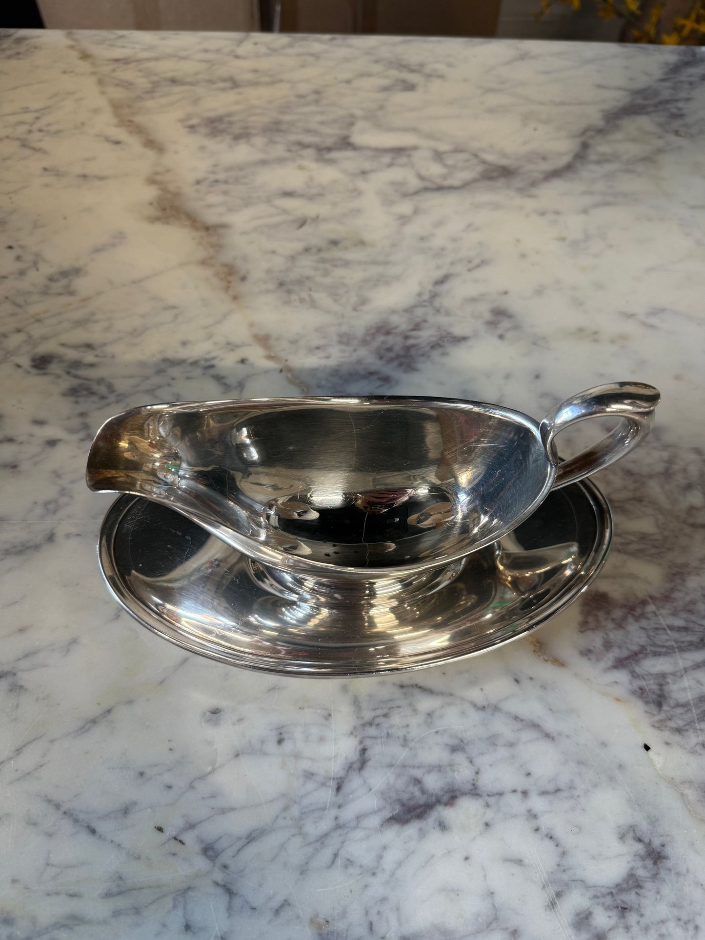 Vintage Silver Plated Gravy Boat 2