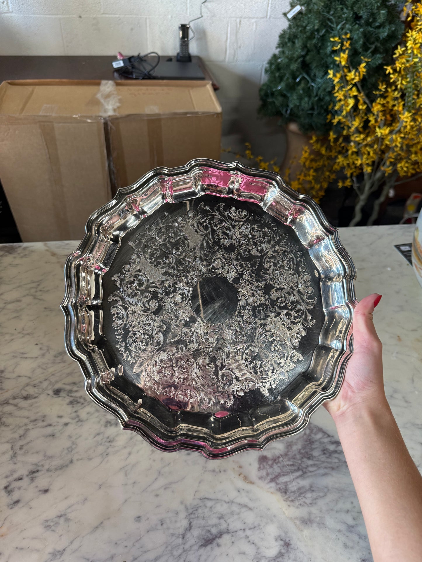 Vintage Silver Plated Serving Platter
