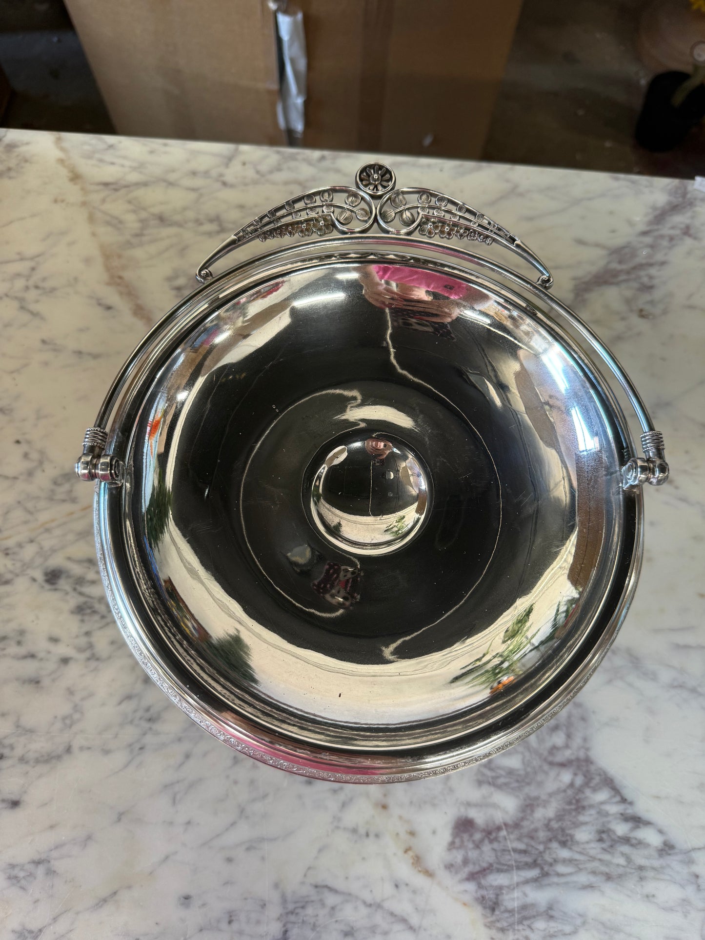 Vintage Silver Plated Bridal Basket 4