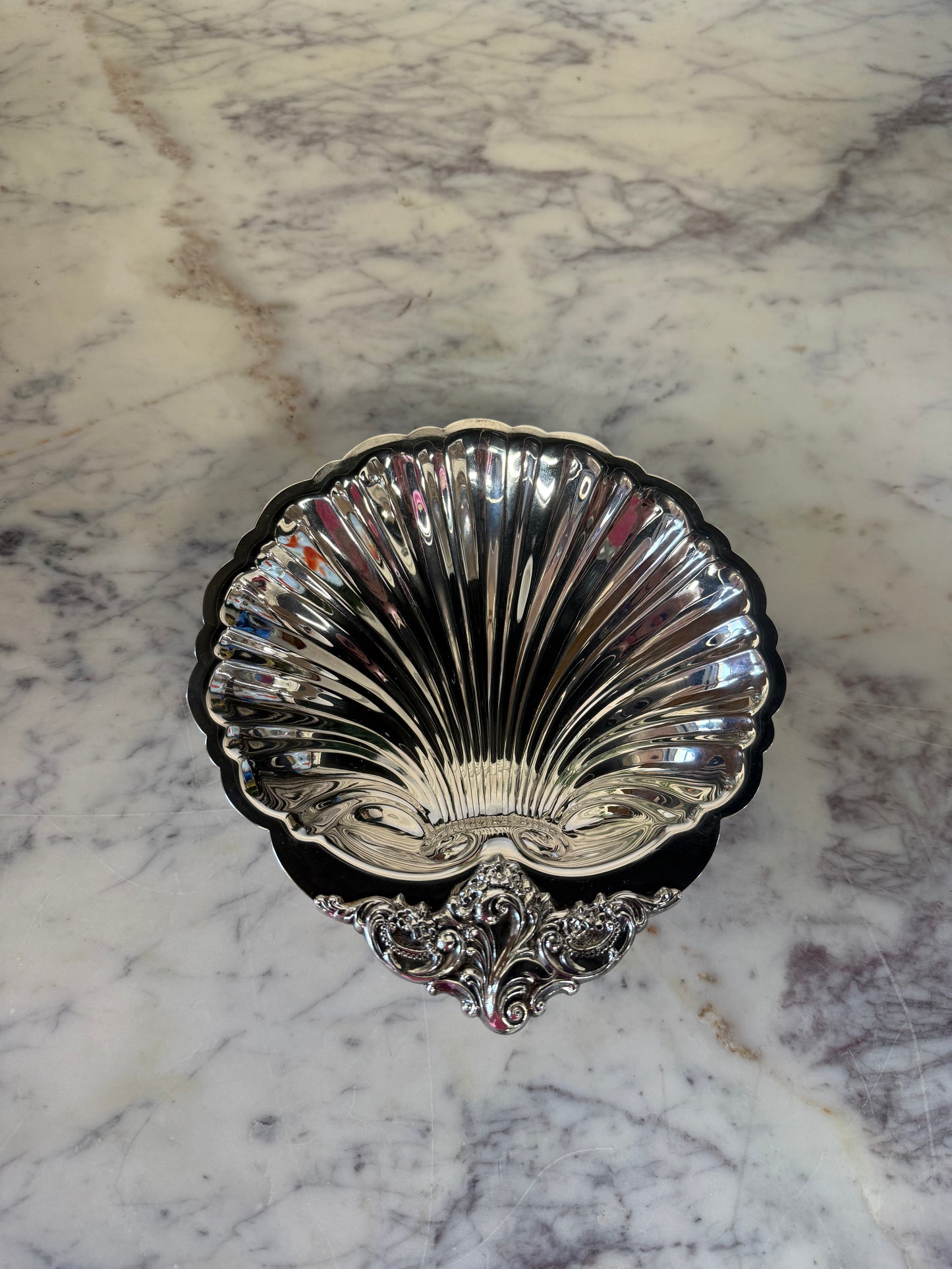 Vintage Silver Plated Wallace Baptismal Shell 3
