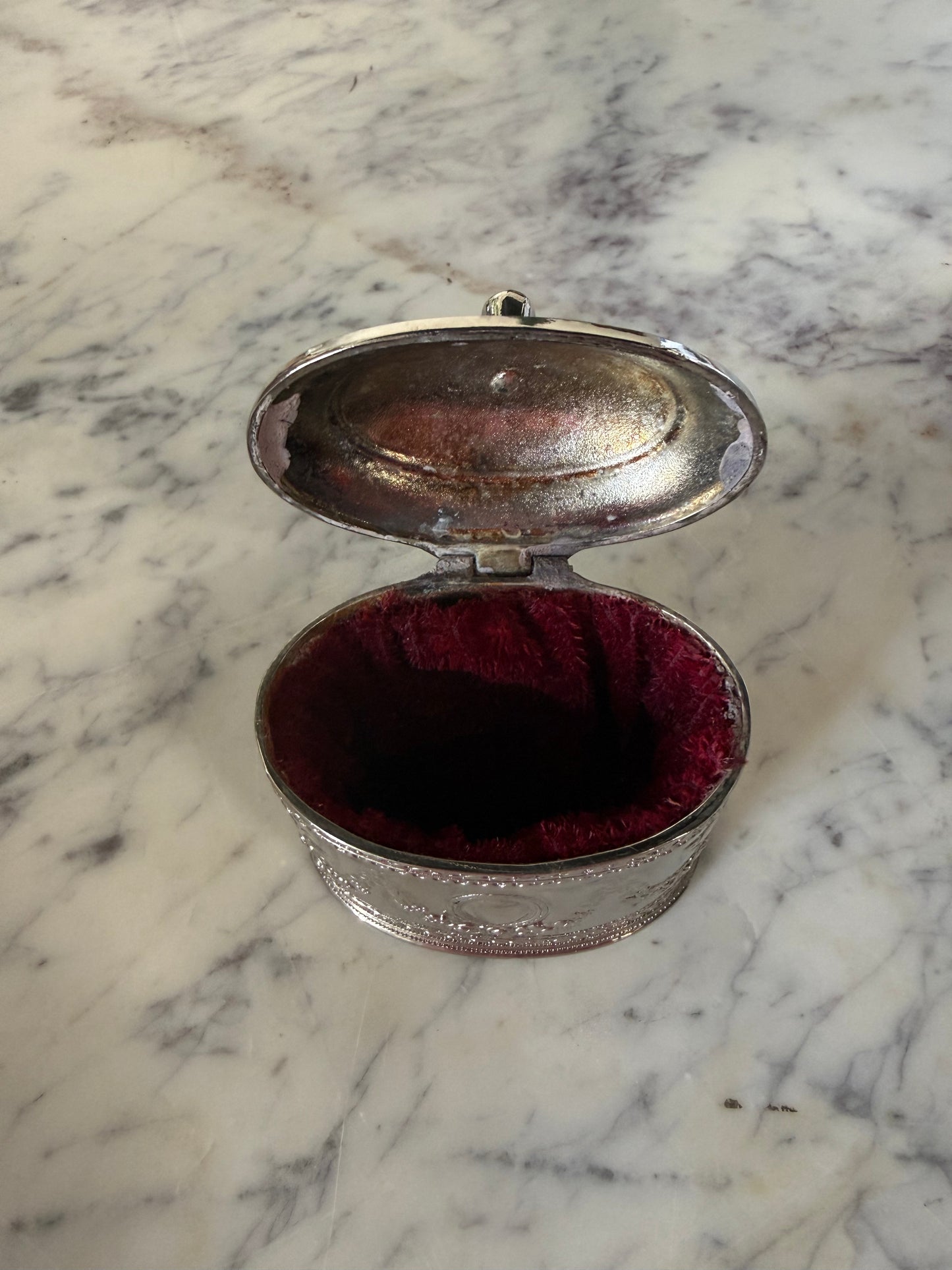 Vintage Silver Plated, Velvet Lined Trinket Box
