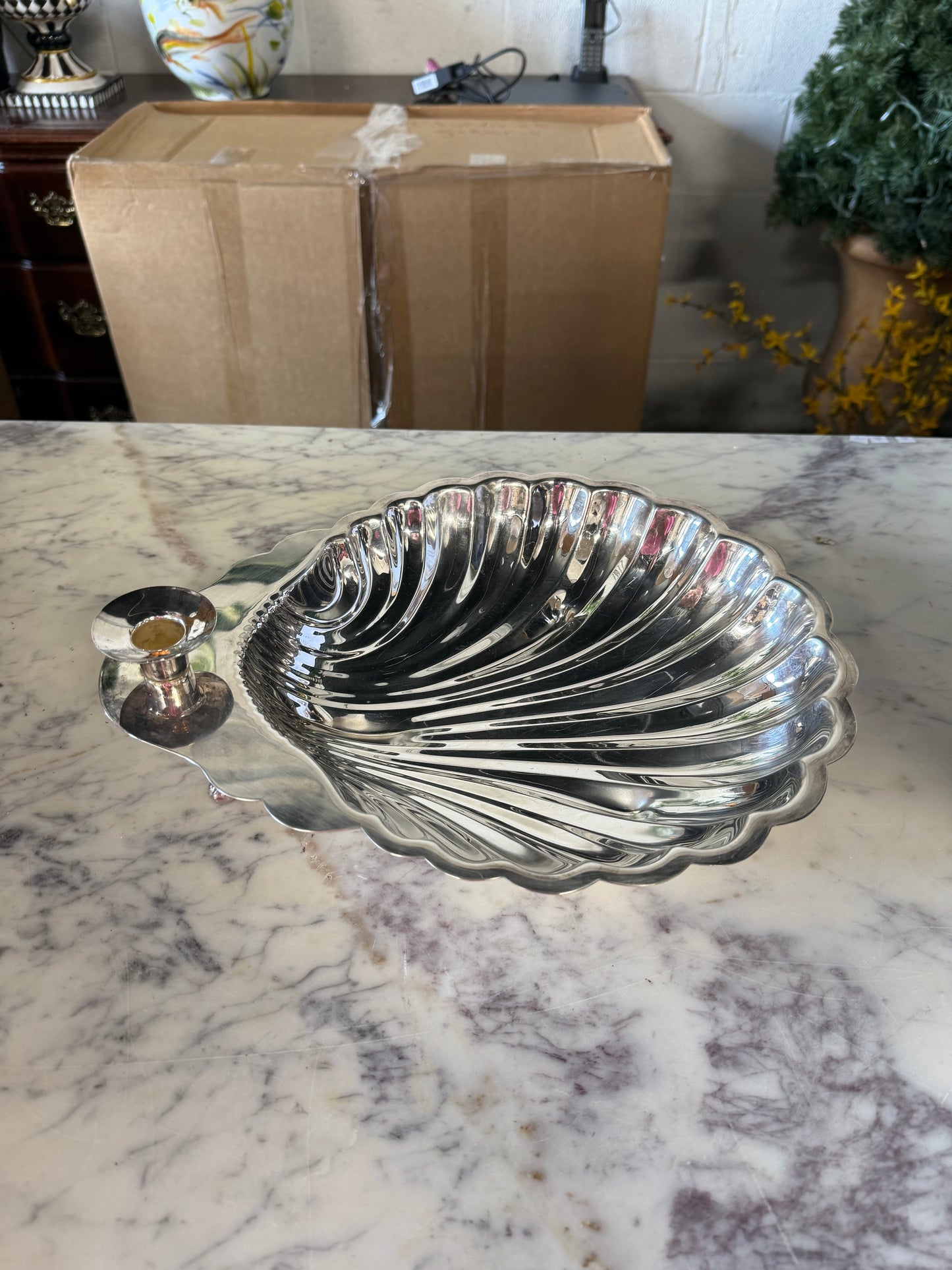 Vintage Silver Plated Shell w/ Toothpick Holder
