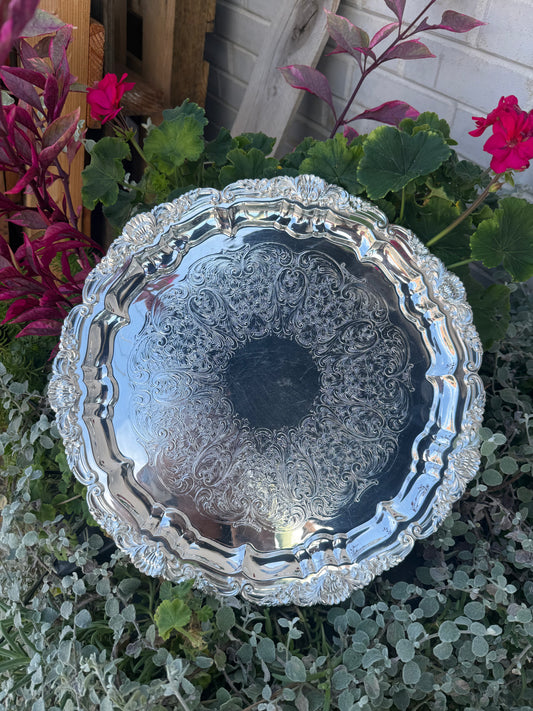 Vintage Silver Plated “Poole” Serving Tray