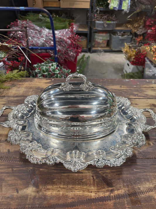 Vintage Silver Plated Meat Dome & Tray (11)