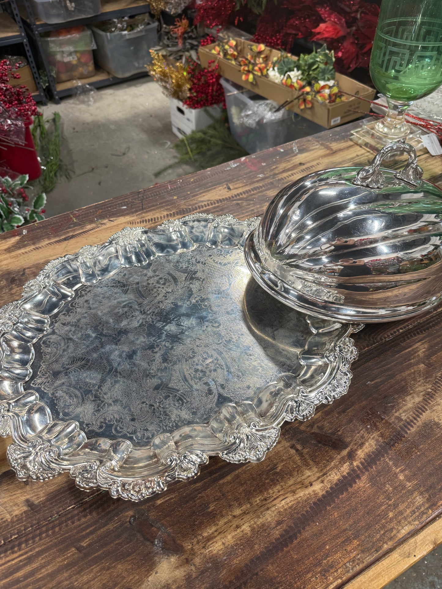 Vintage Silver Plated Meat Dome & Tray (11)