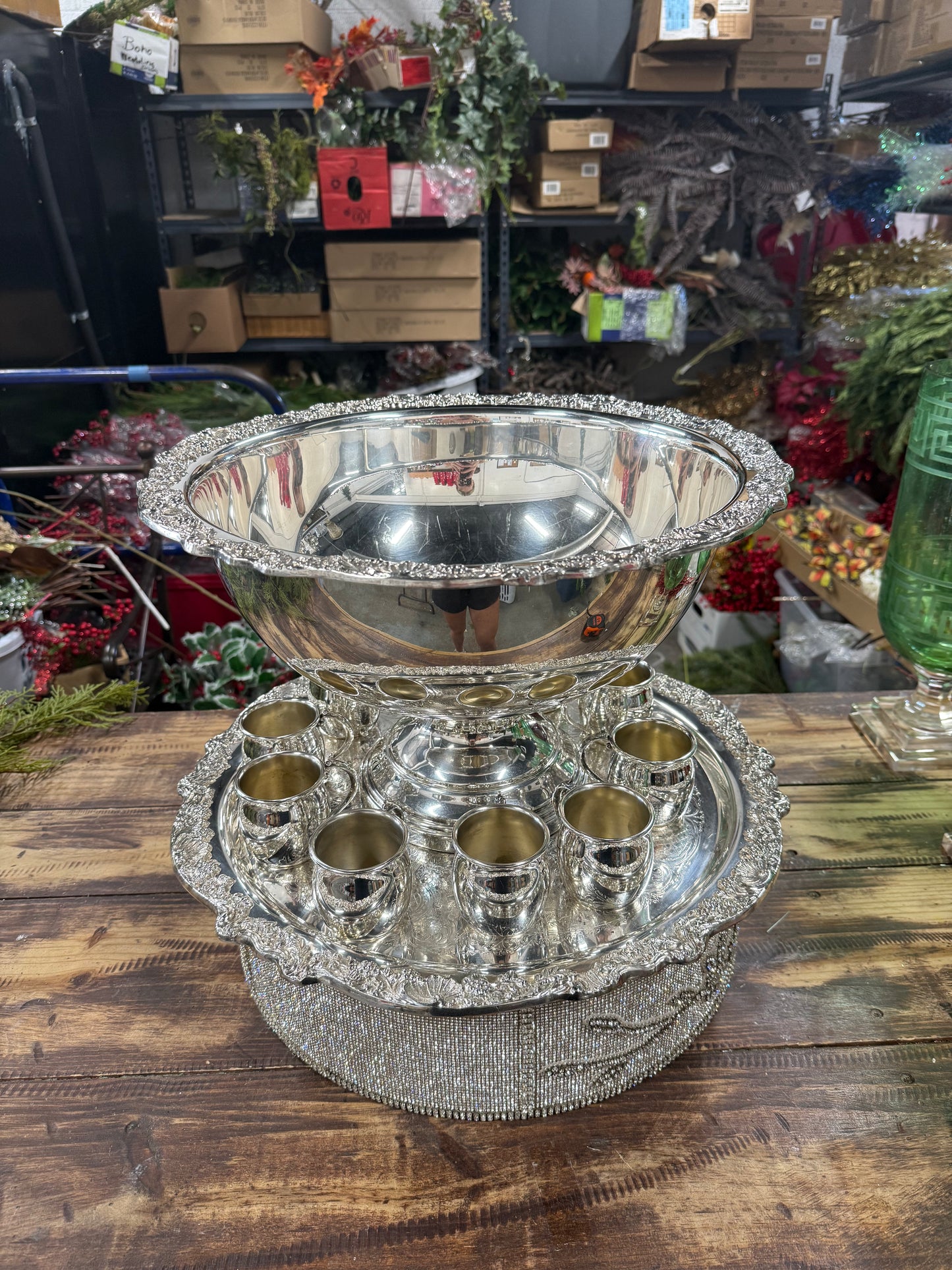 Vintage Silver Plated “F.B. Roger’s” Punch Bowl Set (no ladle)