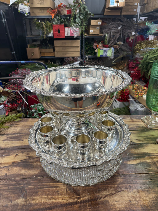 Vintage Silver Plated “F.B. Roger’s” Punch Bowl Set (no ladle)