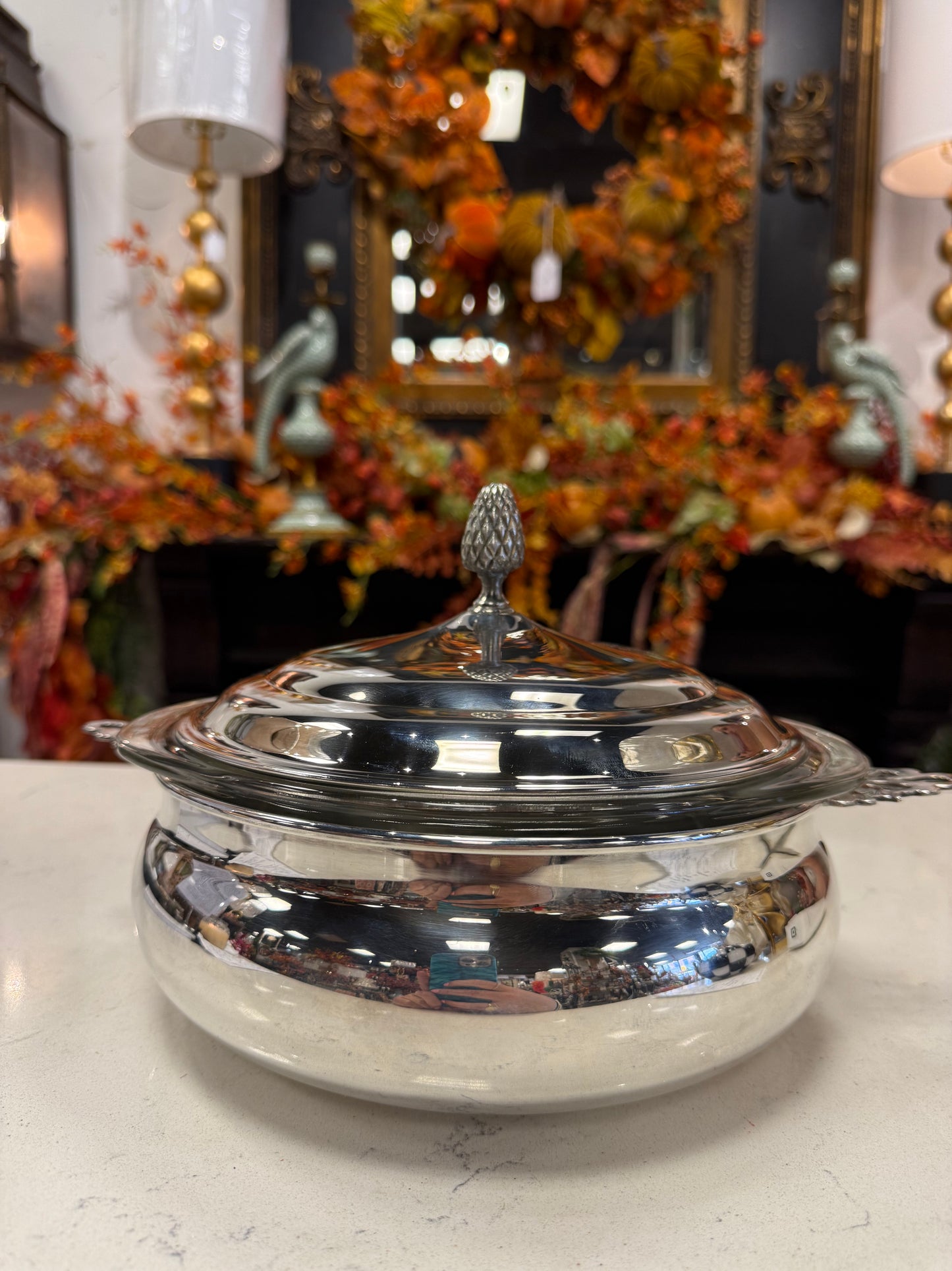 Vintage Sheffield Silver covered casserole dish