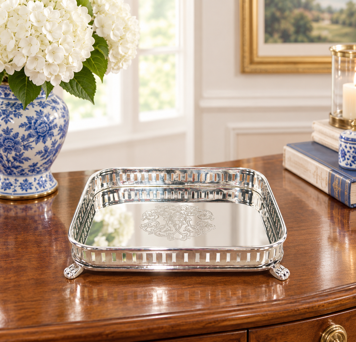 The Heirloom Rectangle Silver Tray