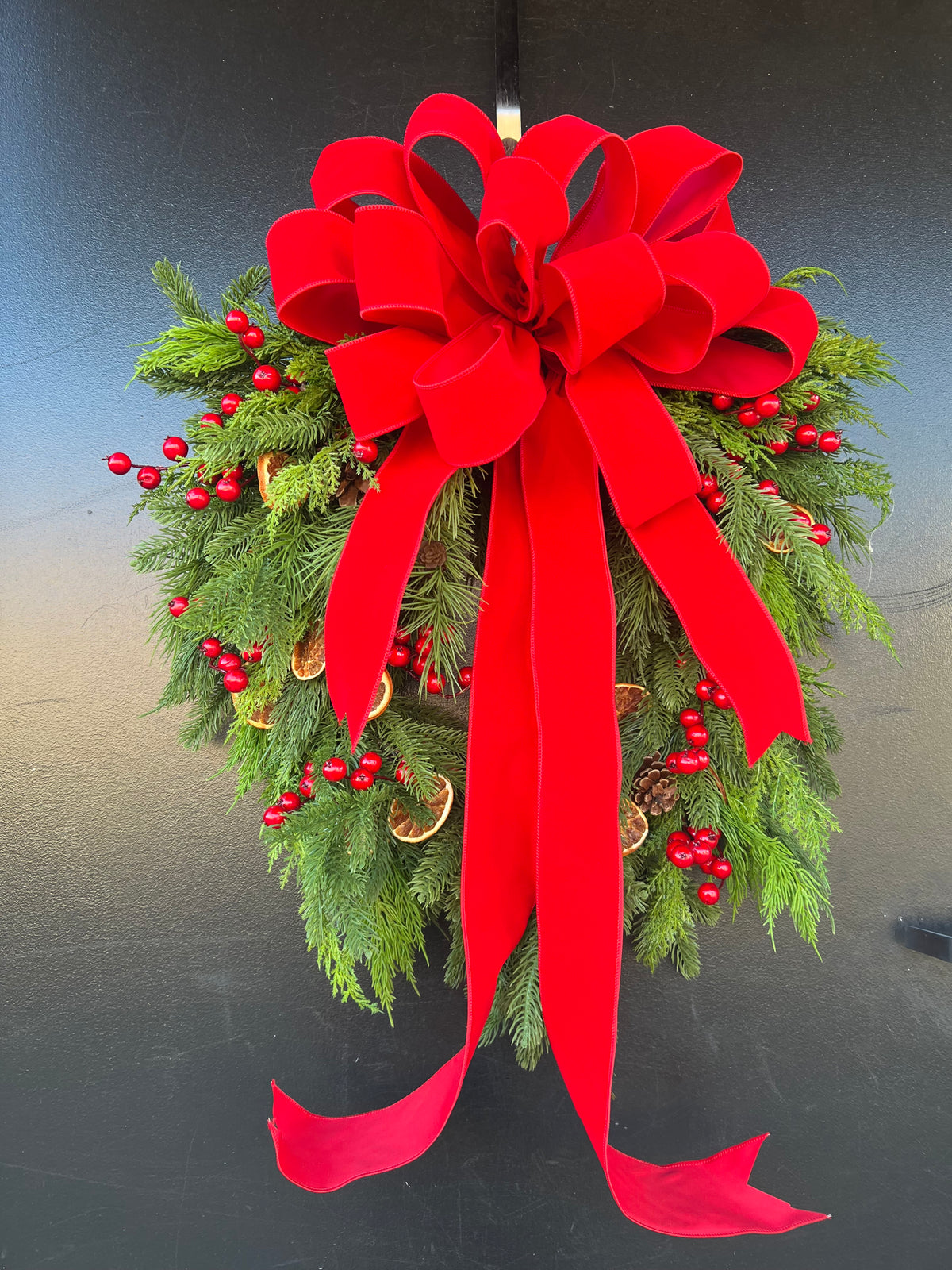 Scarlet Citrus Christmas Wreath