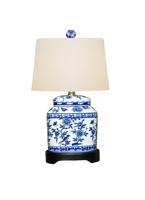 Blue and White PORCELAIN OVAL JAR LAMP