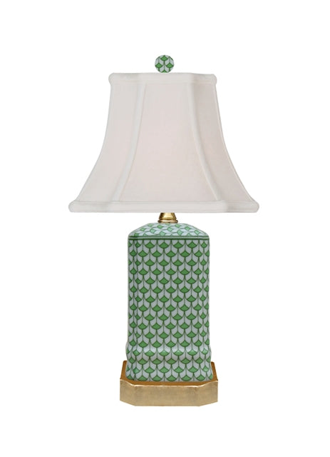 PORCELAIN GREENFISH SCALEMINI SQUARE TABLE LAMP