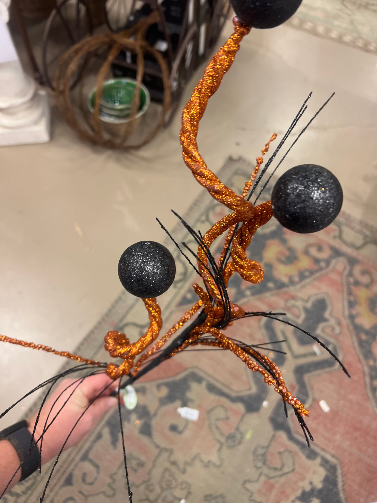 32” Orange Glitter Halloween Spray