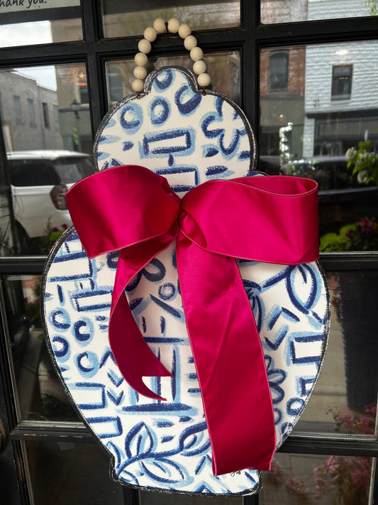 Ginger Jar Door Hanger With Designer Bow