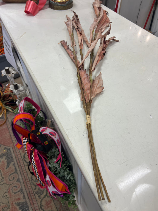 4 Stem Bundle Dusty Rust Curled Leaf Spray