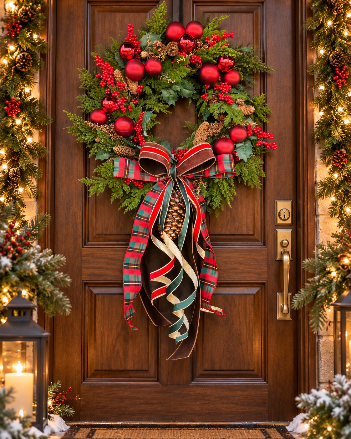 Crimson Lodge Christmas Wreath