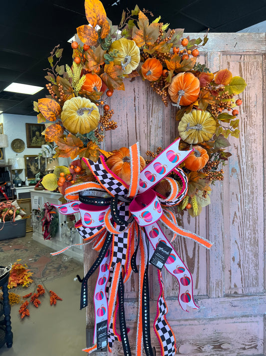 Pumpkin Patch Masquerade Wreath