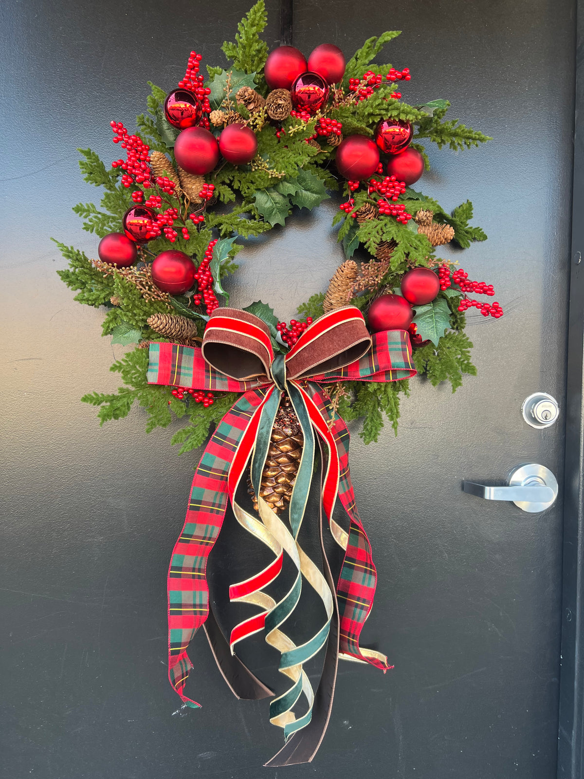 Crimson Lodge Christmas Wreath