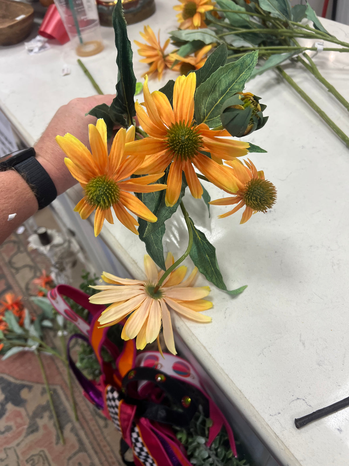 Yellow Cone Flower Stem