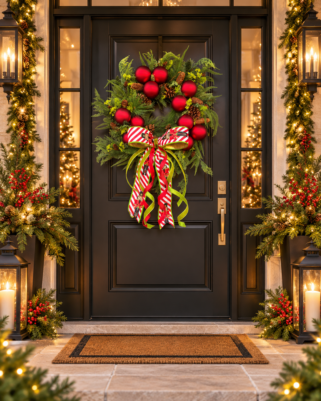 Crimson Nutcracker’s Christmas Wreath