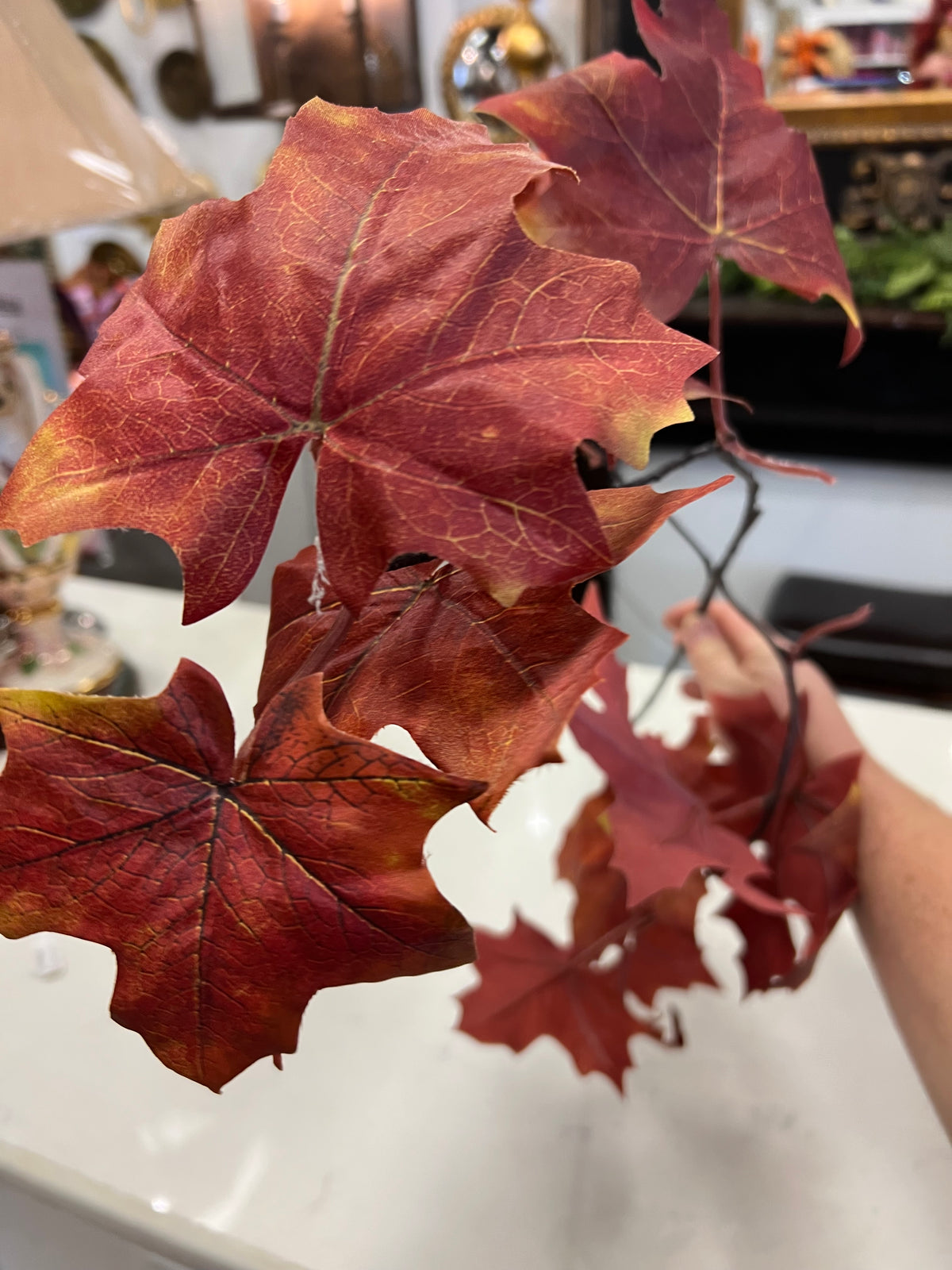 Burgundy Maple Leaf Spray