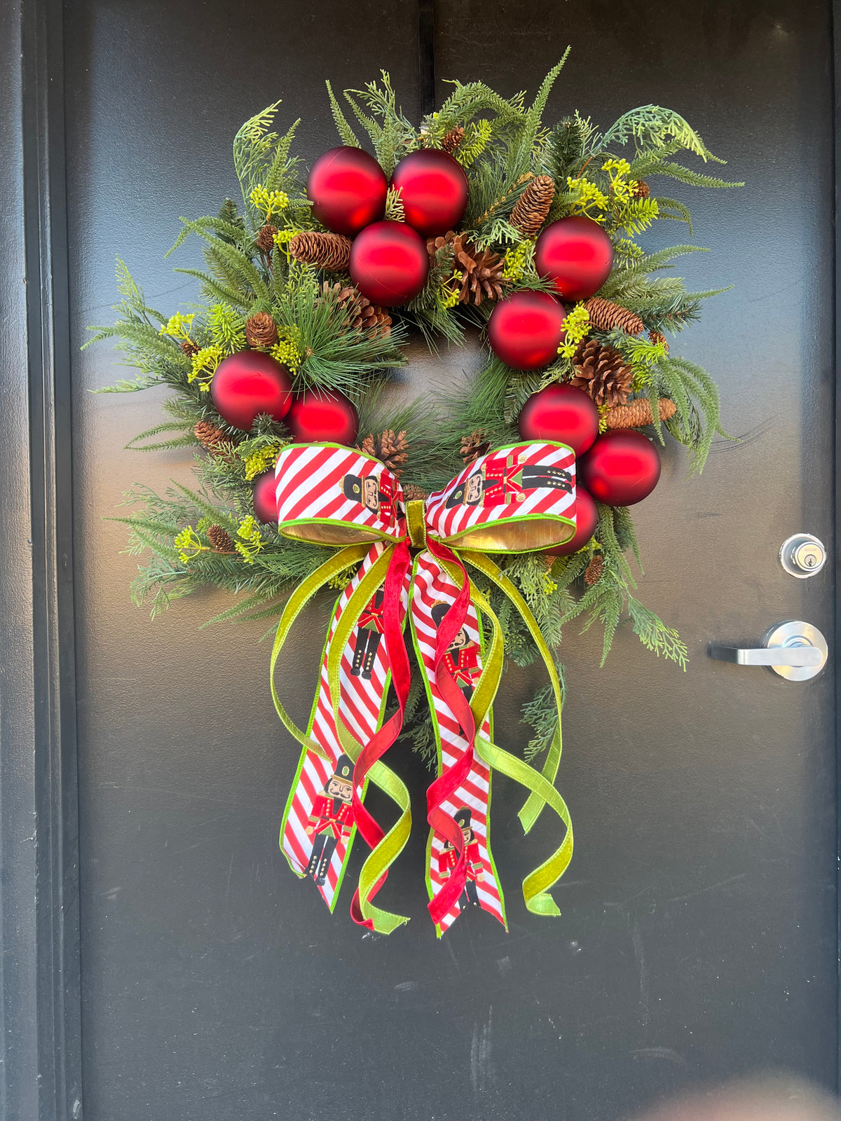 Crimson Nutcracker’s Christmas Wreath