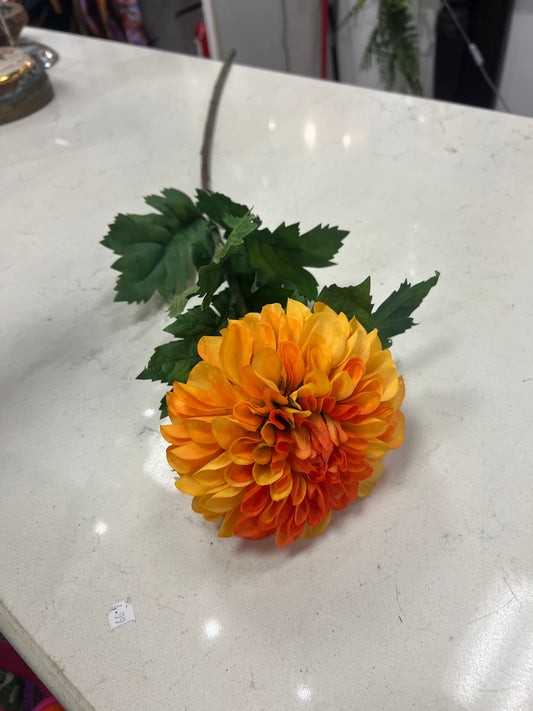 29.5” Orange & Yellow Dahlia Stem